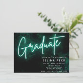 Neon Green Graduation Party Kaart (Staand voorkant)