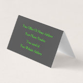 Neon Green Grey Custom Color Makeup Artist Salon Visitekaartje (Achterkant)