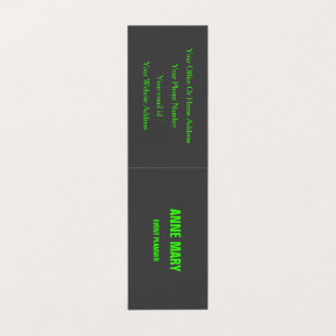 Neon Green Grey Gray Custom Color Weddings Modern Visitekaartje