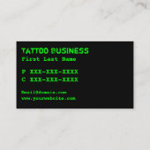 Neon green grunge tattoo visitekaartje (Achterkant)
