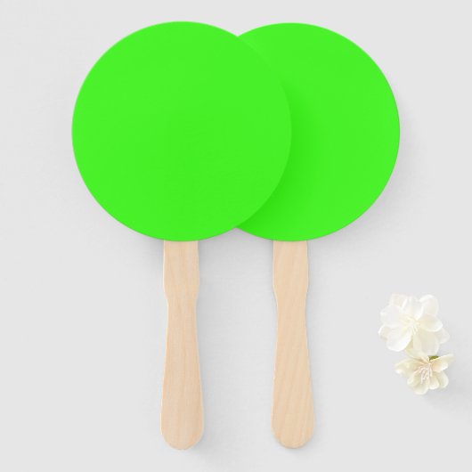 Neon Green Handheld Fan Set – Customizable Handwaaier (Voorkant en achterkant)