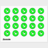 Neon Green Happy Halloween Schattigee enge Spooky  Ronde Sticker (Vel)