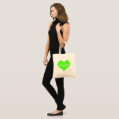 Neon Green Heart, aangepast budget Tas (Voorkant (model))