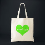 Neon Green Heart, aangepast budget Tas<br><div class="desc">Zoete en gepersonaliseerde Tassen.</div>