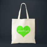 Neon Green Heart, aangepast budget Tas<br><div class="desc">Zoete en gepersonaliseerde Tassen.</div>