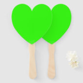 Neon Green Heart Fan Set – Customizable Handwaaier (Voorkant en achterkant)