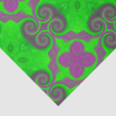Neon Green & Hot Pink Flower Patroon Tissue Tissuepapier (Detail)