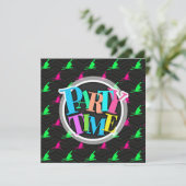Neon Green, Hot Pink, Sneeuwski, Zwarte Chevron Kaart (Staand voorkant)