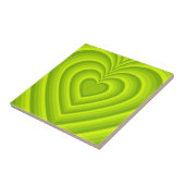 Neon Green Hypnotic Heart Love Patroon Tegeltje (Zijkant)