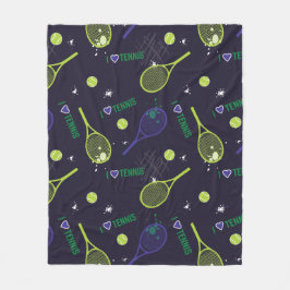 💚 Neon green Ik hou van tennis Fleece Deken