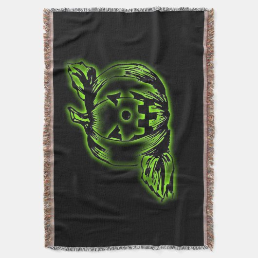 Neon Green Jack O Lantern Deken (Voorkant Verticaal)