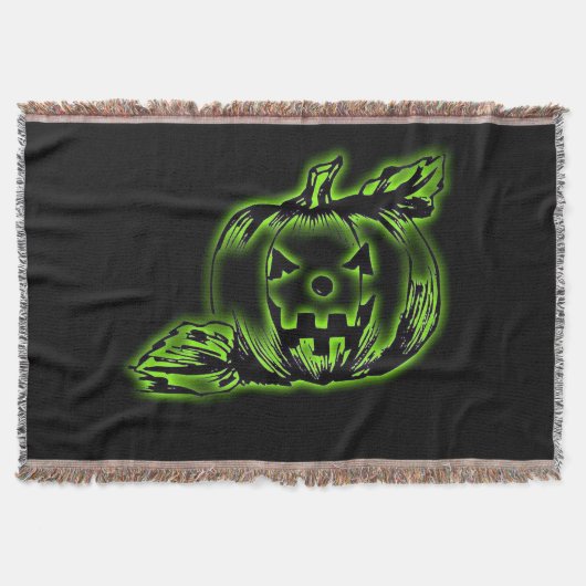 Neon Green Jack O Lantern Deken (Voorkant)