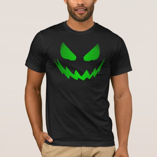 Neon Green Jack-O-Lantern Face T-shirt (Voorkant)