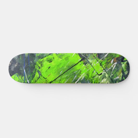 Neon Green Jungle Grunge Abstract Skateboard (Horizontaal)