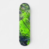 Neon Green Jungle Grunge Abstract Skateboard (Voorkant)