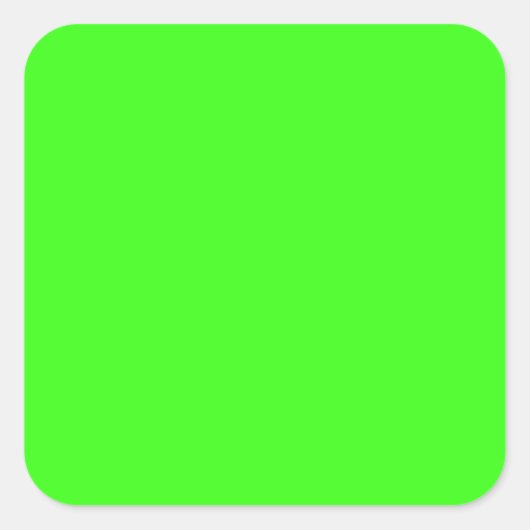 Neon Green Large Vierkante Sticker (Voorkant)