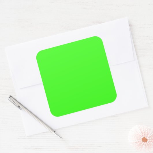 Neon Green Large Vierkante Sticker (Envelop)