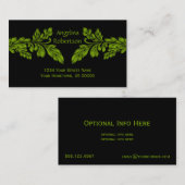 Neon Green Leaf Swirls Visitekaartje (Voorkant / Achterkant)