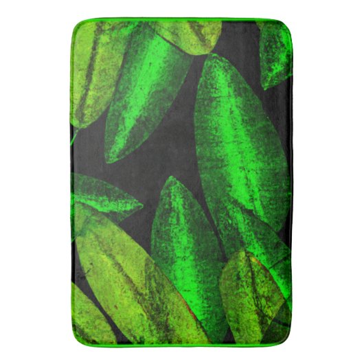 Neon Green Leaves Art. Badmat (Voorkant Verticaal)
