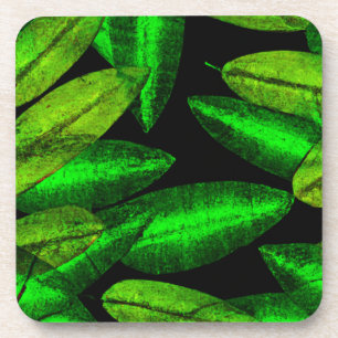 Neon Green Leaves Art. Bier Onderzetter