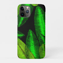 Neon Green Leaves Art.