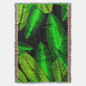 Neon Green Leaves Art. Deken (Voorkant Verticaal)