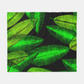 Neon Green Leaves Art. Fleece Deken (Voorkant (Horizontaal))