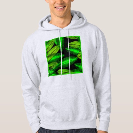 Neon Green Leaves Art. Hoodie (Voorkant)