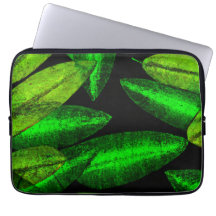 Neon Green Leaves Art.
