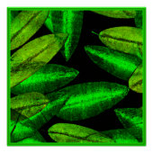 Neon Green Leaves Art. Perfect Poster (Voorkant)