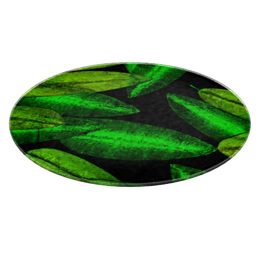 Neon Green Leaves Art. Snijplank (Hoek)