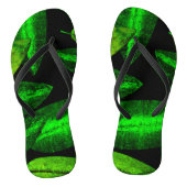 Neon Green Leaves Art. Teenslippers (Voetbed)