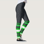 Neon Green Leg Stripes Spandex Leggings (Rechts)