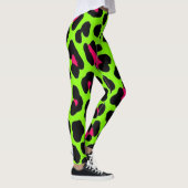 Neon Green Leopard Print Leggings (Rechts)
