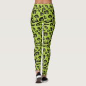 Neon Green Leopard Print Leggings (Achterkant)