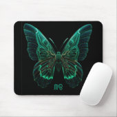 Neon Green Luminescent Butterfly Art Muismat (Met muis)