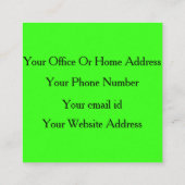 Neon Green Makeup Artist Salon Helderkleurig Klantenkaartje (Achterkant)