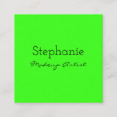 Neon Green Makeup Artist Salon Helderkleurig Klantenkaartje (Voorkant)