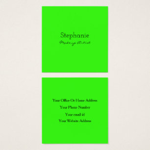 Neon Green Makeup Artist Salon Helderkleurig Vierkante Visitekaartjes