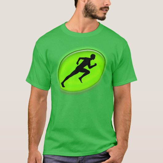 Neon Green Man Running Personalrainer Sports gift T-shirt (Voorkant)