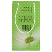 Neon green met cosmos bloemverjaardag klein cadeauzakje (Voorkant)