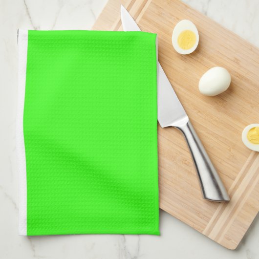 Neon Green met zwarte en witte strepen Theedoek (Quarter Fold)