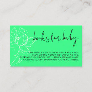 Neon Green Modern boeken vragen om eenvoudig baby  Informatiekaartje