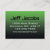 Neon Green Modern Visitekaartje (Achterkant)