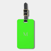 Neon Green - Monogram bagagelabel toevoegen (Voorkant verticaal)