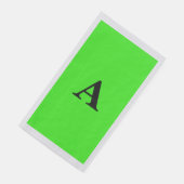Neon Green Monogram Initiaal White Custom Silver Servet (Hoek)