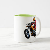 Neon Green Motocross Tweekleurige Koffiemok (Voorkant rechts)