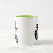 Neon Green Motocross Tweekleurige Koffiemok (Center)