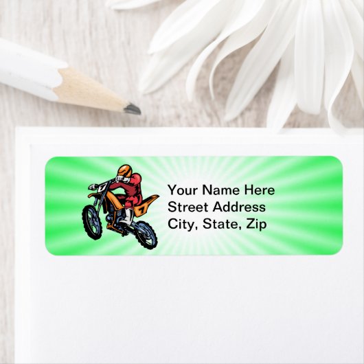 Neon Green Motorcross Etiket (Insitu)