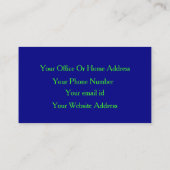 Neon Green Navy Blue Colorful Bright 2023 Visitekaartje (Achterkant)